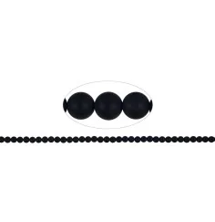 Heilstein & Edelstein-Strang - Kugeln, Onyx (gef.), matt, 04mm