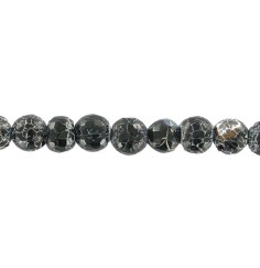 Heilstein & Edelstein-Strang - Kugeln, Onyx (gef.), gefurcht facettiert, 08mm (35cm)
