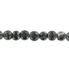 Heilstein & Edelstein-Strang - Kugeln, Onyx (gef.), gefurcht facettiert, 08mm (35cm)