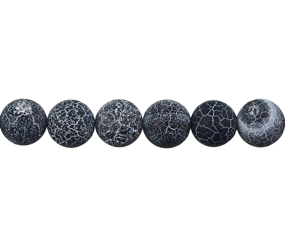 Heilstein & Edelstein-Strang - Kugeln, Onyx (gef.), gefurcht, matt, 12mm