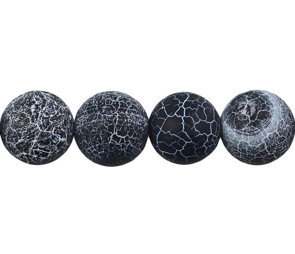 Heilstein & Edelstein-Strang - Kugeln, Onyx (gef.), gefurcht, matt, 16mm