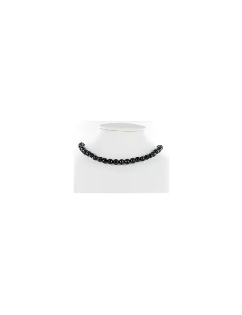 Heilstein & Edelstein-Strang - Kugeln, Onyx (gef.), facettiert, 06mm