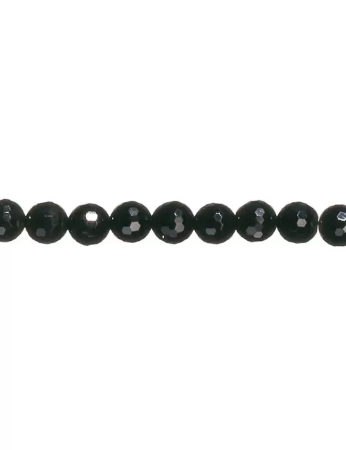 Heilstein & Edelstein-Strang - Kugeln, Onyx (gef.), facettiert, 08mm