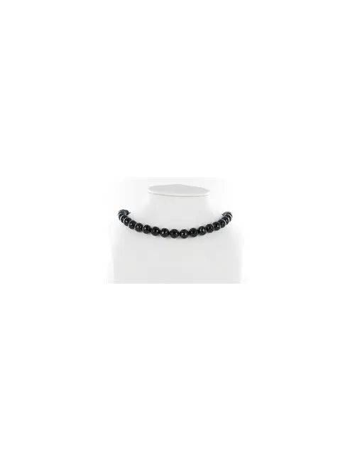 Heilstein & Edelstein-Strang - Kugeln, Onyx (gef.), facettiert, 08mm