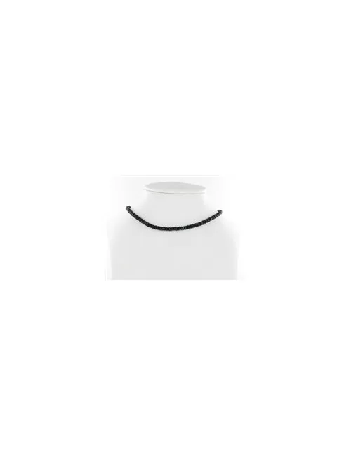 Heilstein & Edelstein-Strang - Button, Onyx (gef.), facettiert, 02 x 04mm