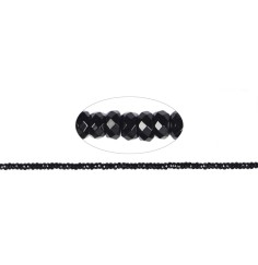 Heilstein & Edelstein-Strang - Button, Onyx (gef.), facettiert, 04 x 08mm