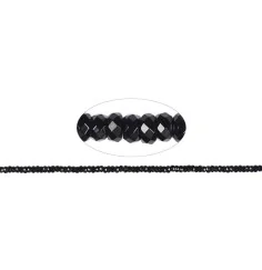 Heilstein & Edelstein-Strang - Button, Onyx (gef.), facettiert, 04 x 08mm