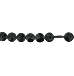 Heilstein & Edelstein-Strang - Button flach, Onyx (gef.), facettiert, 10 x 04mm