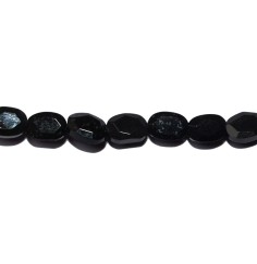 Heilstein & Edelstein-Strang - Mini-Oval, Onyx (gef.), facettierter Rand, 04 x 06mm