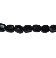 Heilstein & Edelstein-Strang - Mini-Oval, Onyx (gef.), facettierter Rand, 04 x 06mm