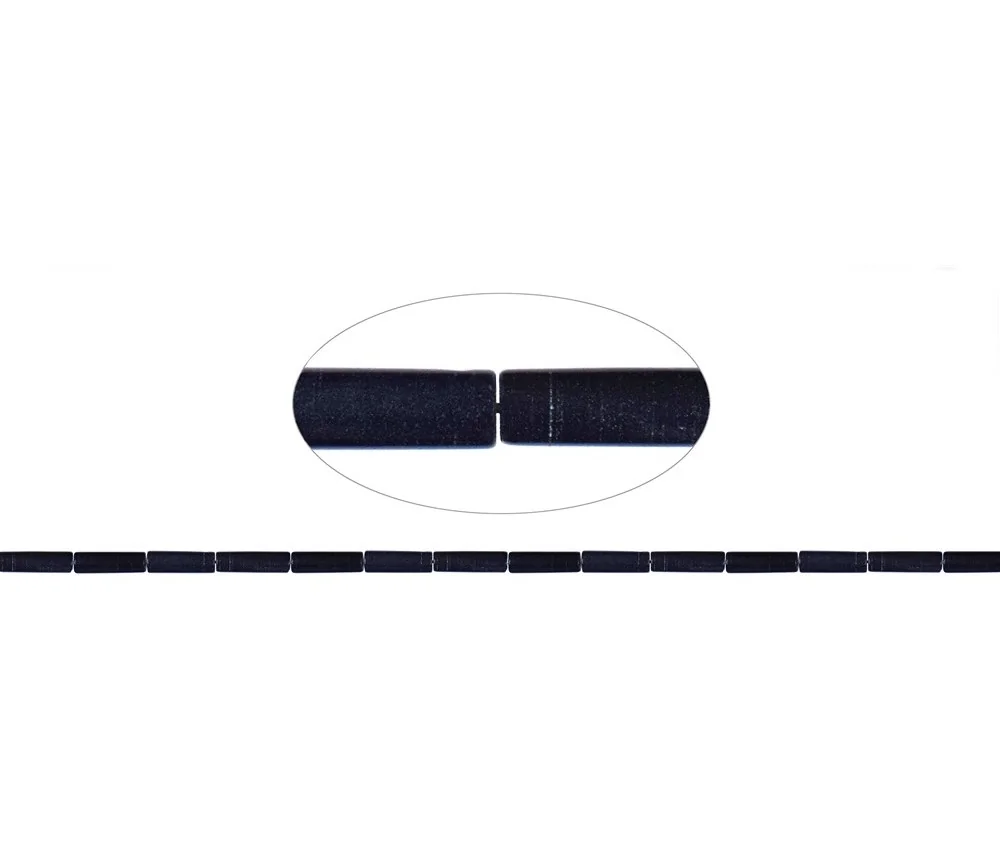 Heilstein & Edelstein-Strang - Zylinder, Onyx (gef.) dunkelgrau, 13 x 04mm