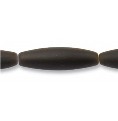 Heilstein & Edelstein-Strang - Spindel, Onyx (gef.), matt, 14 x 08mm