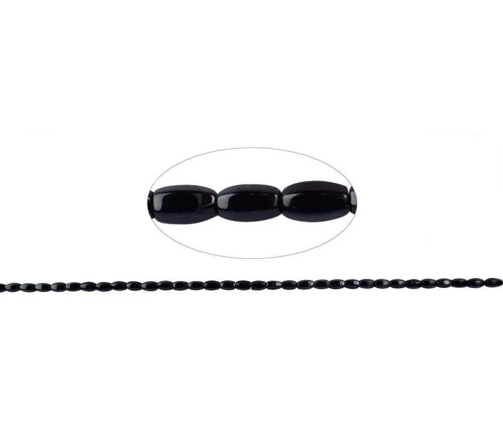 Heilstein & Edelstein-Strang - Spindel, Onyx (gef.), 08 x 04mm