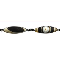 Heilstein & Edelstein-Strang - Spindel, Onyx gebändert (gef.) matt, 40 x 14 mm