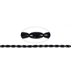 Heilstein & Edelstein-Strang - Spindel, Onyx (gef.), facettiert, 12 x 06mm