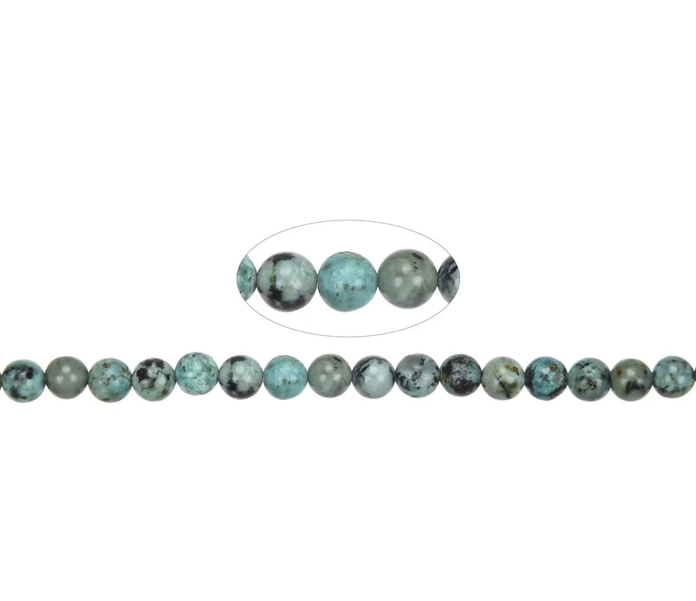 Heilstein & Edelstein-Strang - Kugeln, Chrysocoll-Diorit (stab.), 06mm (38cm)