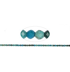 Heilstein & Edelstein-Strang - Kugeln, Chrysokoll (stab.), facettiert, 02mm (38cm)