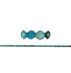 Heilstein & Edelstein-Strang - Kugeln, Chrysokoll (stab.), facettiert, 02mm (38cm)