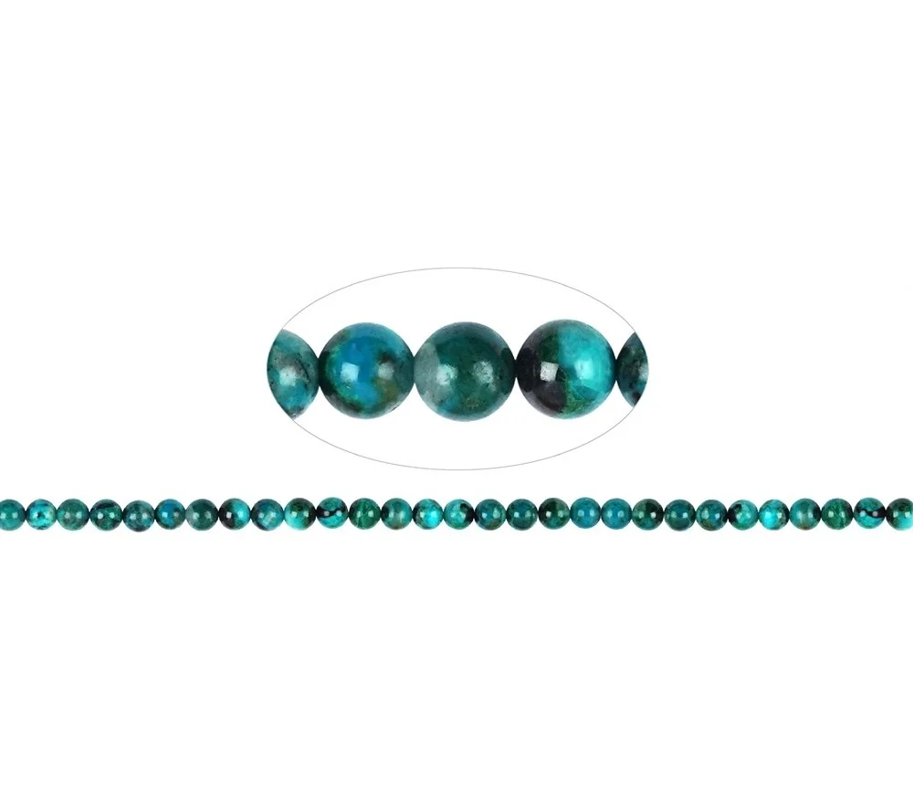 Heilstein & Edelstein-Strang - Kugeln, Chrysocoll (stab.), 06-07mm