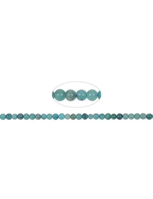 Heilstein & Edelstein-Strang - Kugeln, Chrysokoll (stab.), facettiert, 02-03mm (38cm)