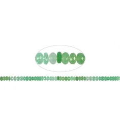 Heilstein & Edelstein-Strang - Button, Chrysopras, facettiert, 06mm, Unikat Nr. 03