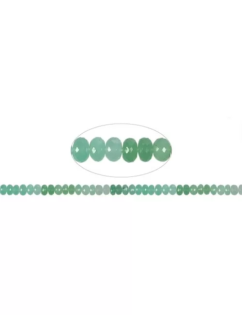 Heilstein & Edelstein-Strang - Button, Chrysopras, facettiert, 08mm, Unikat Nr. 13