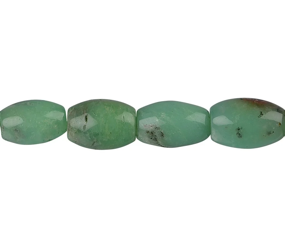 Heilstein & Edelstein-Strang - Tönnchen, Chrysopras, 15 x 10-11mm