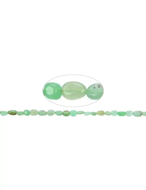 Heilstein & Edelstein-Strang - Trommelsteine/Splitter, Chrysopras, 05-12 x 03-05mm (39cm)