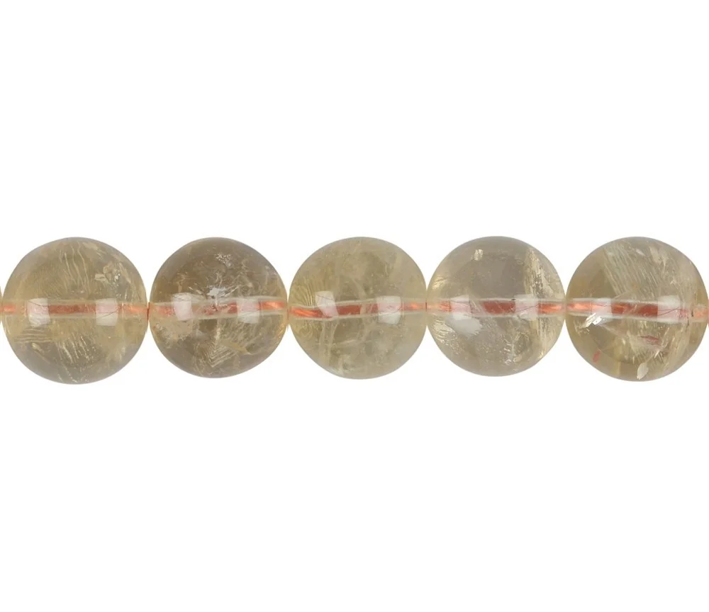 Heilstein & Edelstein-Strang - Kugeln, Citrin (gebr.), 13 – 14mm