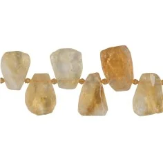 Heilstein & Edelstein-Strang - Tropfen, Citrin (gebr.), 10-20 x 20-30mm (38cm)