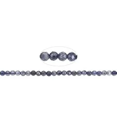 Heilstein & Edelstein-Strang - Kugeln, Iolith, facettiert, 03,5mm
