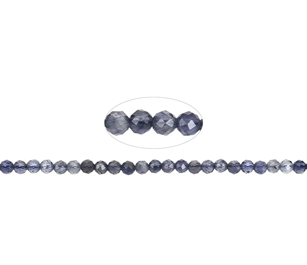 Heilstein & Edelstein-Strang - Kugeln, Iolith, facettiert, 03,5mm