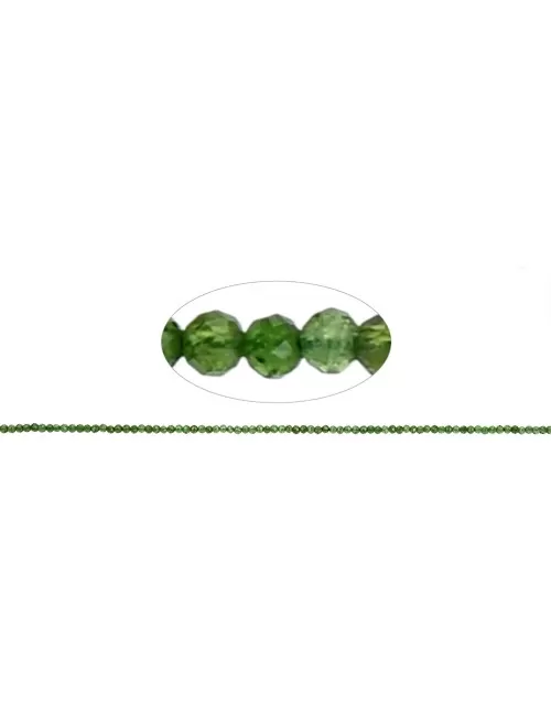 Heilstein & Edelstein-Strang - Kugeln, Chromdiopsid, facettiert, 02mm (39cm)