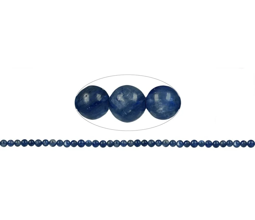 Heilstein & Edelstein-Strang - Kugeln, Disthen (blau) AA, 04mm