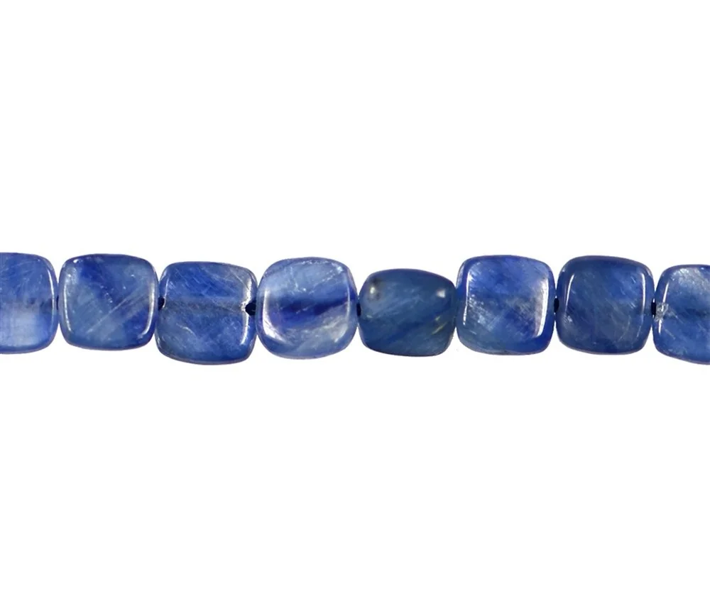 Heilstein & Edelstein-Strang - Quader gerundet, Disthen (blau, dunkel), 06 x 06mm