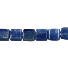 Heilstein & Edelstein-Strang - Rechteck flach, Disthen (blau) AA, 08 x 08mm