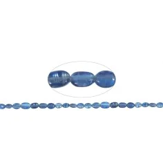 Heilstein & Edelstein-Strang - Linsen, Disthen (blau) AAA, 07-10 x 04-07mm, mit Verlauf