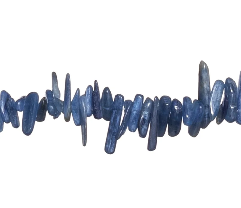 Heilstein & Edelstein-Strang - Nuggets Zahn , Disthen (blau), 03-05 x 12-25mm