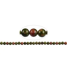 Heilstein & Edelstein-Strang - Kugeln, Unakit, 08-09mm