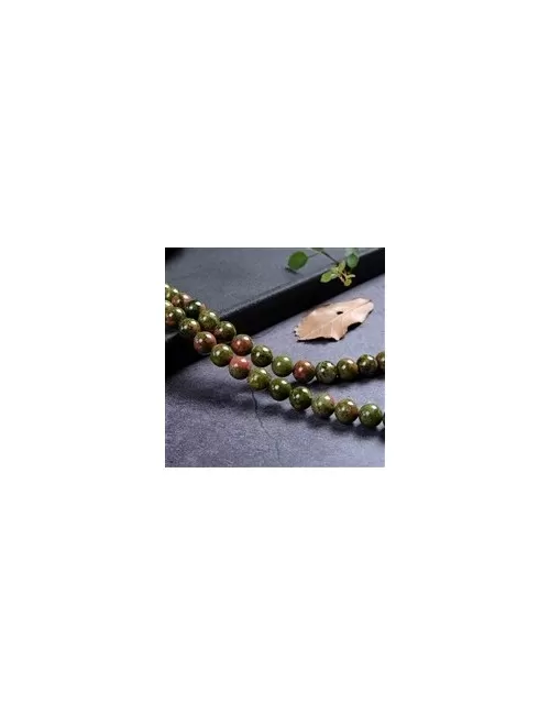 Heilstein & Edelstein-Strang - Kugeln, Unakit, 08-09mm