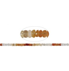 Heilstein & Edelstein-Strang - Button, Feueropal, facettiert, 02-03 x 05-06mm