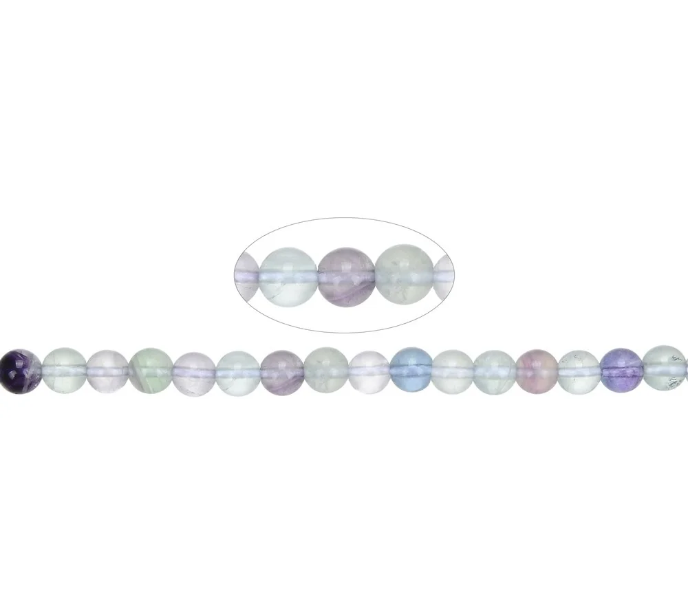 Heilstein & Edelstein-Strang - Kugeln, Fluorit, 06mm