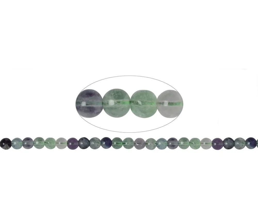 Heilstein & Edelstein-Strang - Kugeln, Fluorit, 08mm (39cm)