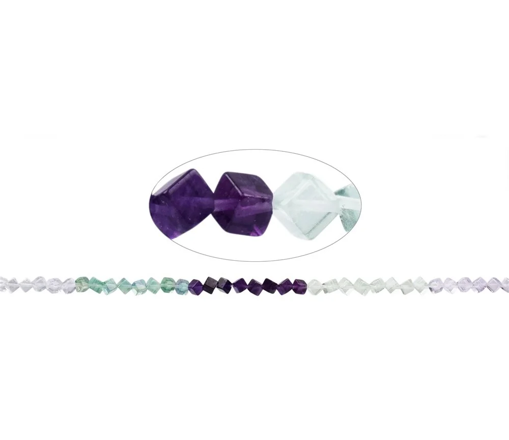 Heilstein & Edelstein-Strang - Würfel, Fluorit, 04mm