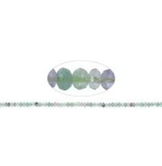 Heilstein & Edelstein-Strang - Button, Fluorit, facettiert, 02 x 04mm (39cm)