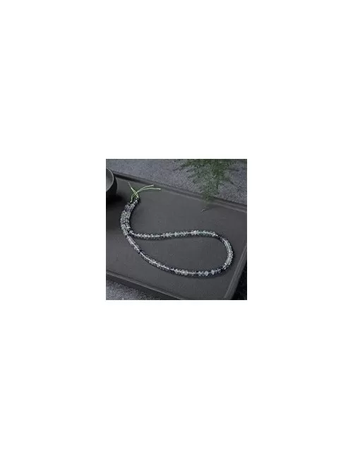 Heilstein & Edelstein-Strang - Button, Fluorit, facettiert, 02 x 04mm (39cm)