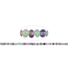 Heilstein & Edelstein-Strang - Button, Fluorit, 03 x 05mm, facettiert (38cm)