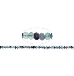 Heilstein & Edelstein-Strang - Button, Fluorit, facettiert, 04 x 06mm