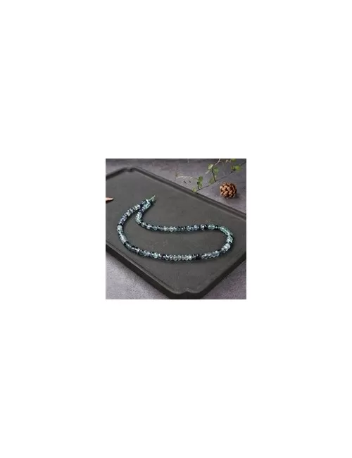 Heilstein & Edelstein-Strang - Button, Fluorit, facettiert, 04 x 06mm