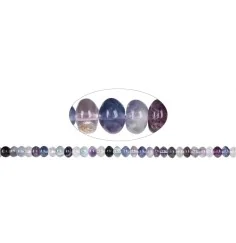 Heilstein & Edelstein-Strang - Button, Fluorit, 06 x 08mm